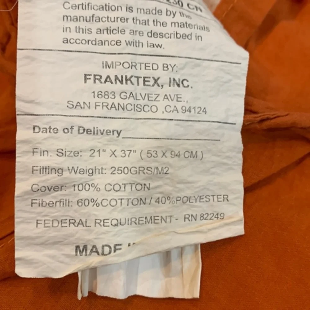 2 Shams‎ set orange pillowcase 21x37